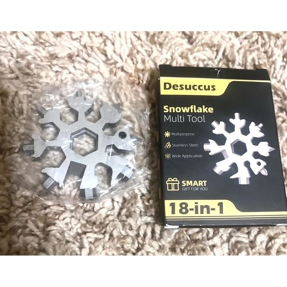 Desuccus 18-in-1 Portable Snowflake Multi‎ Tool Stainless Steel W/Keychain
